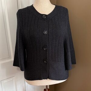 Banana Republic Black Button-Front Knit Cardigan